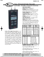 Предварительный просмотр 1 страницы Dwyer Instruments 477A-1 Specifications - Installation And Operation Instructions