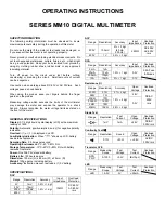 Dwyer Instruments MM10 Series Operating Instructions preview