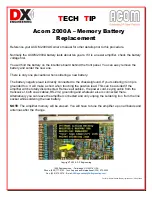 Предварительный просмотр 1 страницы DX Engineering Acom 2000A Battery Replacement