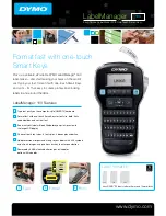 Dymo LabelManager 160 Specifications предпросмотр