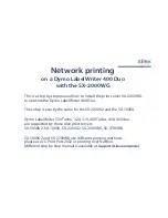 Dymo LabelWriter 400 Duo Guide Network Installation Manual preview
