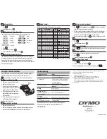 Preview for 2 page of Dymo LetraTag Plus LT-100H Quick Reference Manual