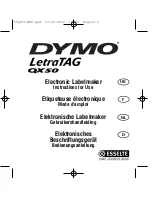 Dymo LetrTAG QX50 Instructions For Use Manual предпросмотр