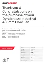 Preview for 2 page of DYNABREEZE FA-23099 Instructions & User'S Manual