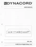 Preview for 1 page of Dynacord 18 Bit 2-in-4 Digital Delay Line DDL 204 User Manual