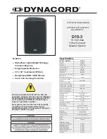 Dynacord D15-3 Architects And Engineers Specifications предпросмотр