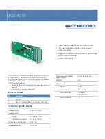 Предварительный просмотр 1 страницы Dynacord DCS 407R Datasheet