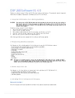 Preview for 1 page of Dynacord DSP 260 - SOFTWARE V1.4.0 Manual