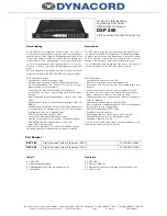 Dynacord DSP 260 Specifications предпросмотр