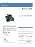 Dynacord RCM-810 CONTROLLER MODULE - Engineering Data Sheet preview