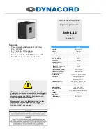 Предварительный просмотр 1 страницы Dynacord SUB 1.15 Datasheet