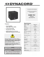 Предварительный просмотр 1 страницы Dynacord SUB 112 Specifications