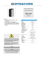 Dynacord SUB 2.18 Datasheet предпросмотр