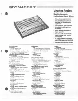 Preview for 1 page of Dynacord VECTOR SERIES Datasheet