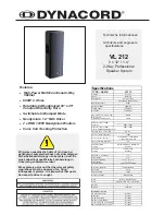 Dynacord VL 212 Specifications предпросмотр