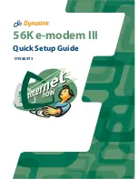 Preview for 1 page of Dynalink 56K e-modem III Quick Setup Manual