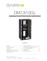 Preview for 1 page of Dynalite DMC810GL Installation Manual