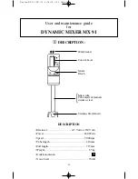 Preview for 10 page of Dynamic MX-91 User Manual