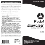 Предварительный просмотр 1 страницы dynarex Pedal Exerciser Folding Quick Start Manual