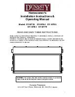 Preview for 1 page of Dynasty DY-BT35 Installation Instructions And Operating Manual