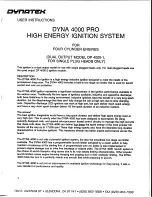 DYNATEK DP4000-1 User Instructions предпросмотр