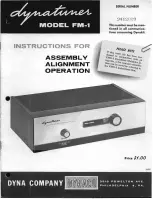 Dynatuner FM-1 Instructions For Assembly Alignment Operation preview