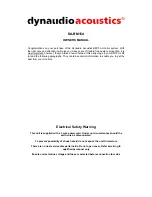 Preview for 1 page of Dynaudio DA-BM15A Owner'S Manual