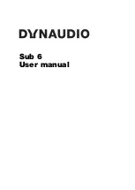 Предварительный просмотр 1 страницы Dynaudio Sub 6 User Manual