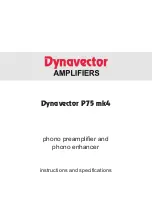 Dynavector P75 mk4 Instructions And Specifications предпросмотр