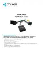 Preview for 1 page of Dynavin DVN UFT02 Installation Manual