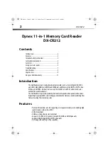 Предварительный просмотр 2 страницы Dynex DX-CR212 User Manual