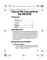 Dynex DX-MP3FM - Digital FM Transmitter User Manual preview