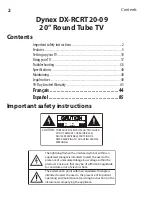 Предварительный просмотр 2 страницы Dynex DX-RCRT20-09 User Manual