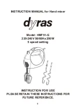 Предварительный просмотр 9 страницы dyras HM751-G Instruction Manual