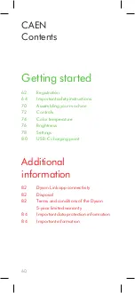 Preview for 60 page of Dyson Solarcycle CD05 User Manual