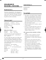 Preview for 12 page of E-Bench KH 2185 Operating Instructions Manual