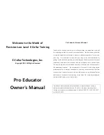 E-Collar Technologies Pro Educator Owner'S Manual preview