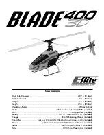 E-FLITE Blade 400 3D Manual preview