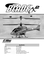 E-FLITE BLADE CX2 Specifications предпросмотр