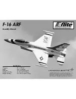 Предварительный просмотр 1 страницы E-FLITE F-16 ARF Assembly Manual