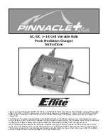 Предварительный просмотр 1 страницы E-FLITE Pinnacle+plus Instructions