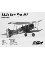 Предварительный просмотр 1 страницы E-FLITE S.E.5a Slow Flyer ARF EFL1925 Assembly Manual