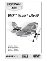 Предварительный просмотр 1 страницы E-FLITE UMX Vapor Lite HP BNF Basic Instruction Manual