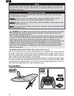 Preview for 2 page of E-FLITE UMX Vapor Lite HP BNF Basic Instruction Manual