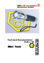 E.L.B. Ex-Geräte EEx-i Torch ELBLite 28 Technical Documentation Manual preview