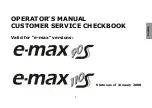 Preview for 1 page of E-max 90 S Operator'S Manual