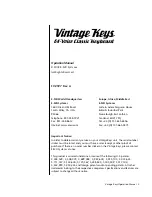 Preview for 1 page of E-Mu Vintage Keys Operation Manual