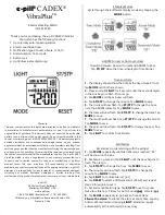 Preview for 3 page of E-Pill CADEX VibraPlus Quick Setup Manual