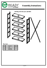 Предварительный просмотр 2 страницы E-Ready Furniture bookcase Assembly Instructions Manual