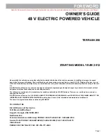 Preview for 3 page of E-Z-GO Terrain 250 - Electric Owner'S Manual